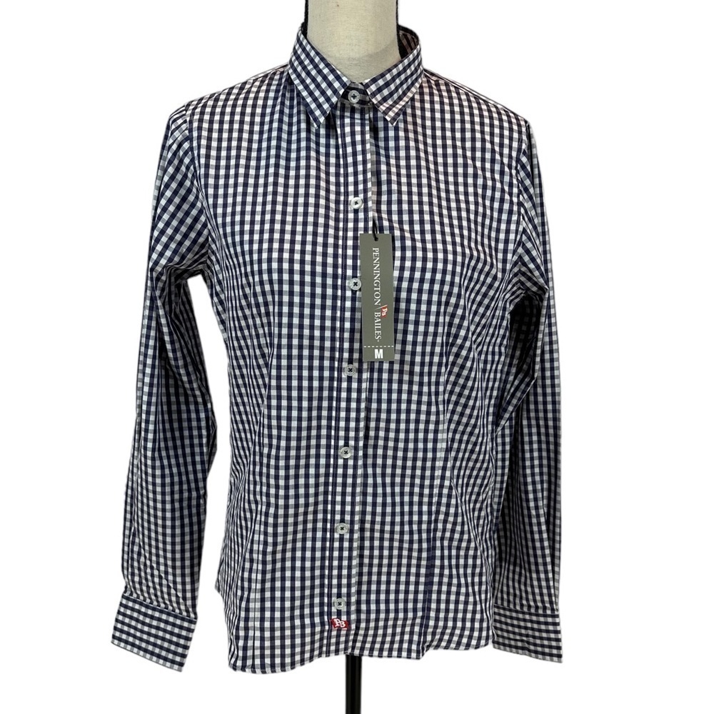 Pennington & Bales Long Sleeve Button Down - Blue White Checked